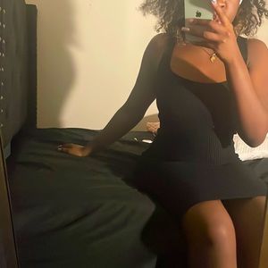 Jolie & joy mini ribbed black dress